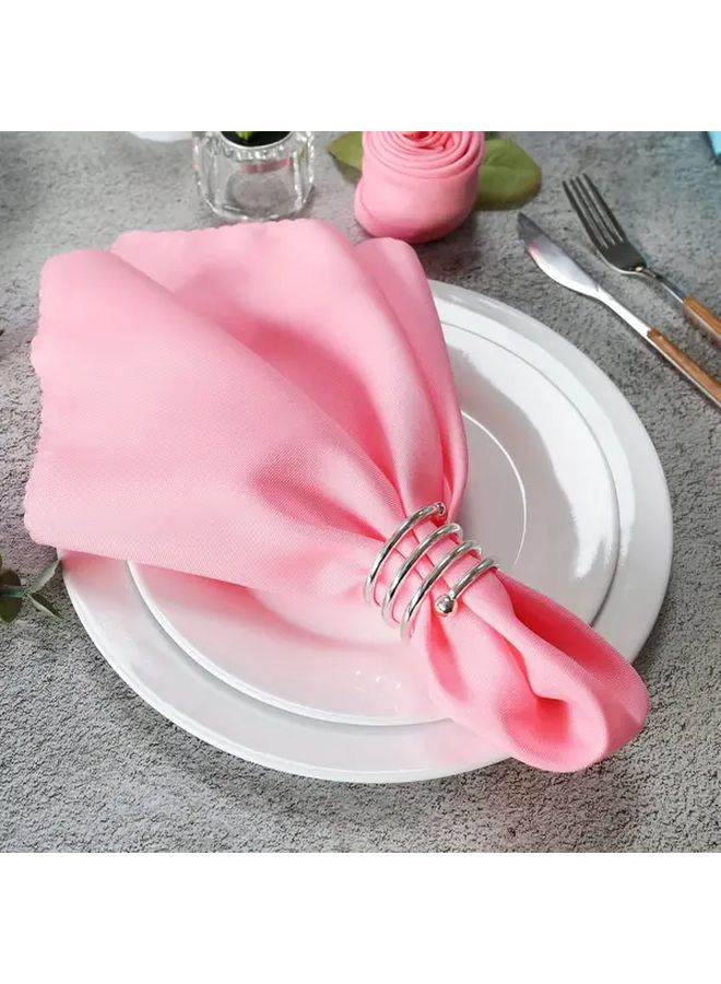Pink Polyester Table Napkins 18 9x18 9 Inch Wrinkle Proof Shrink Proof Anti Slip for Wedding Party Dining Decor - Image 3